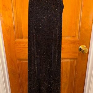 Vintage Bari Jay Maxi Dress Evening Gown Prom Black